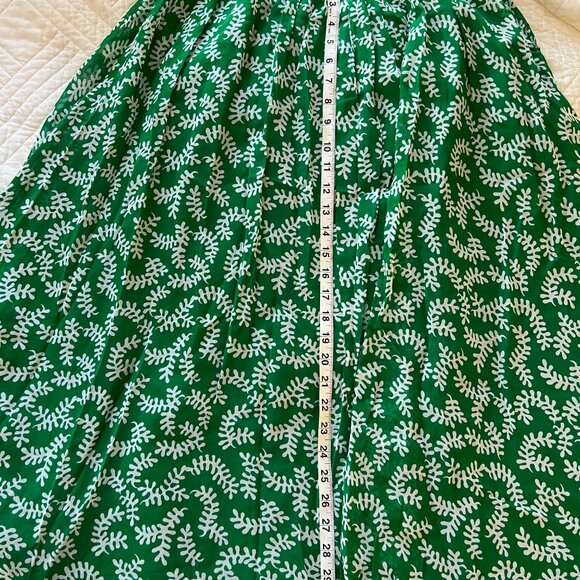Vintage Country Casuals green pattern voluminous midi skirt UK 12 - Picture 2 of 9